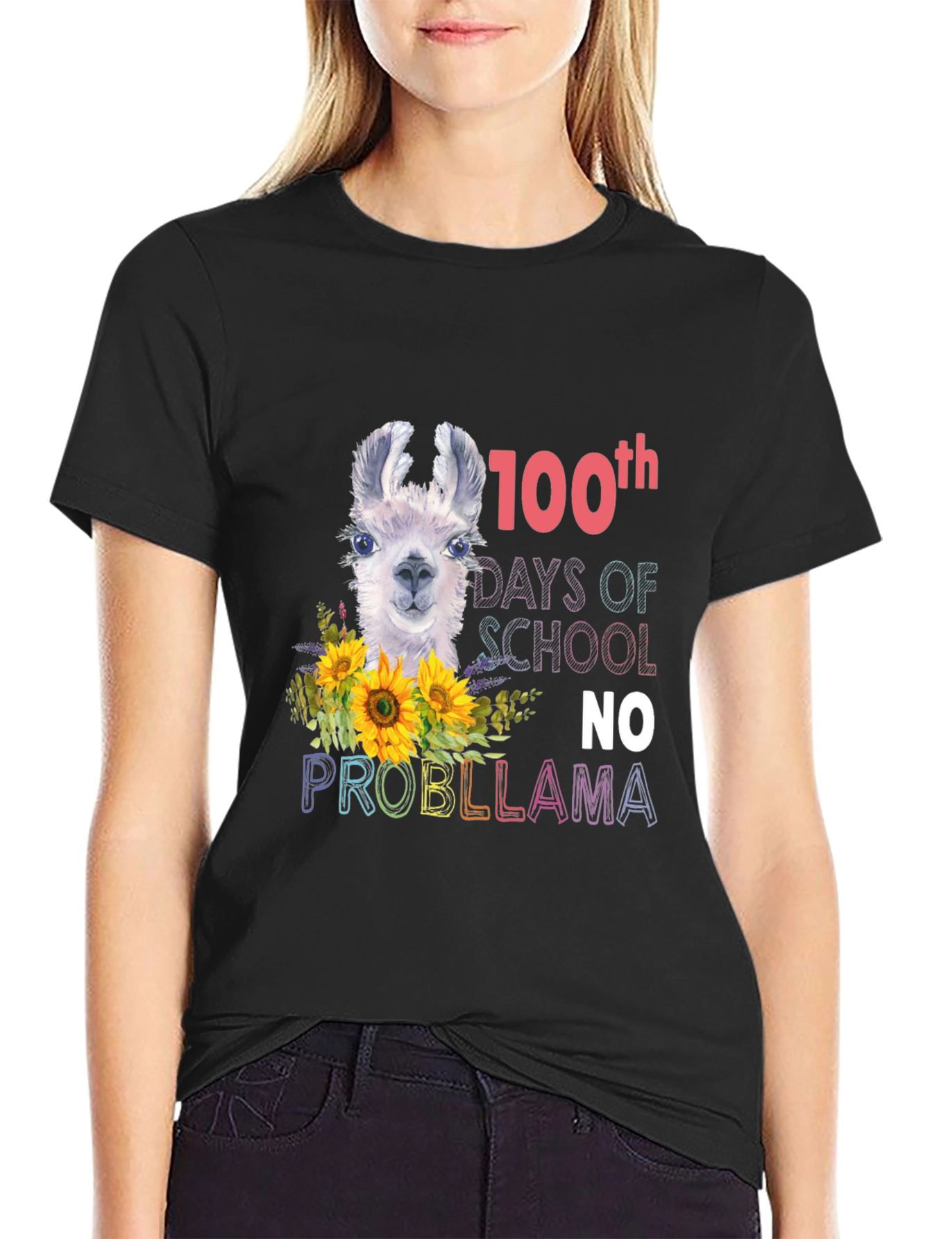 100th Day of School Llama Graphic Tee