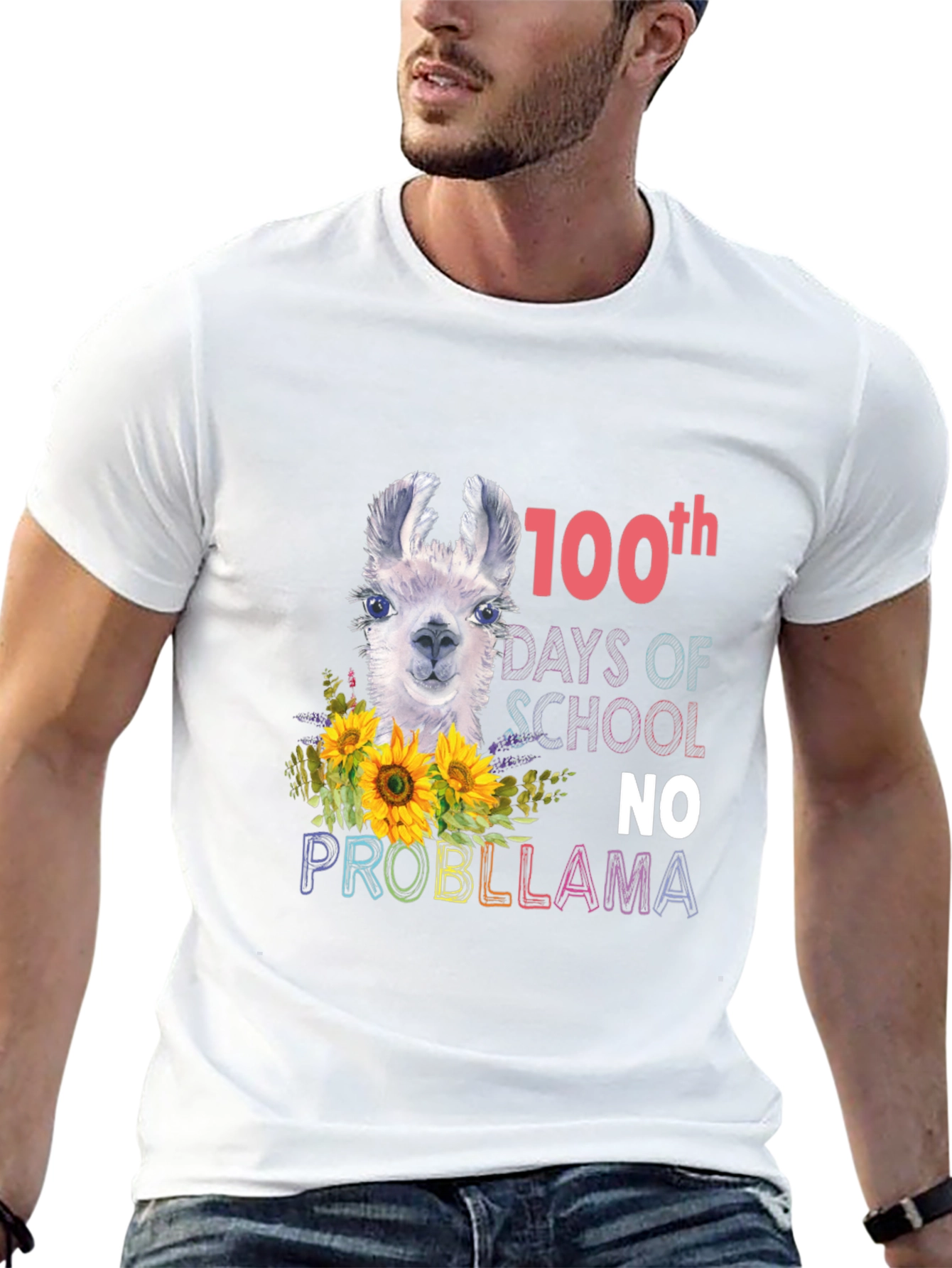 100th Day of School Llama Graphic Tee