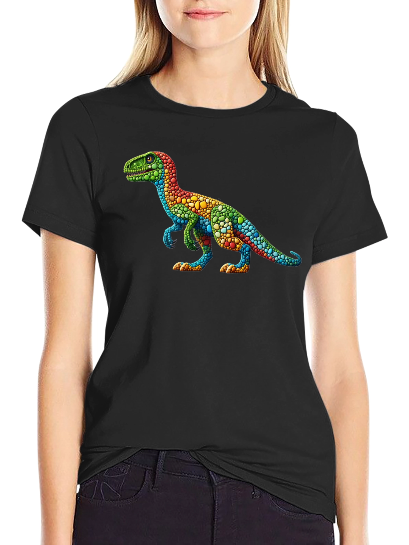 Rainbow Dinosaur T-Shirt - Unique Graphic Tee