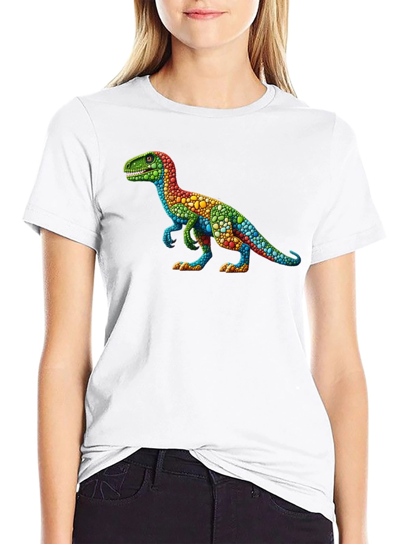 Rainbow Dinosaur T-Shirt - Unique Graphic Tee