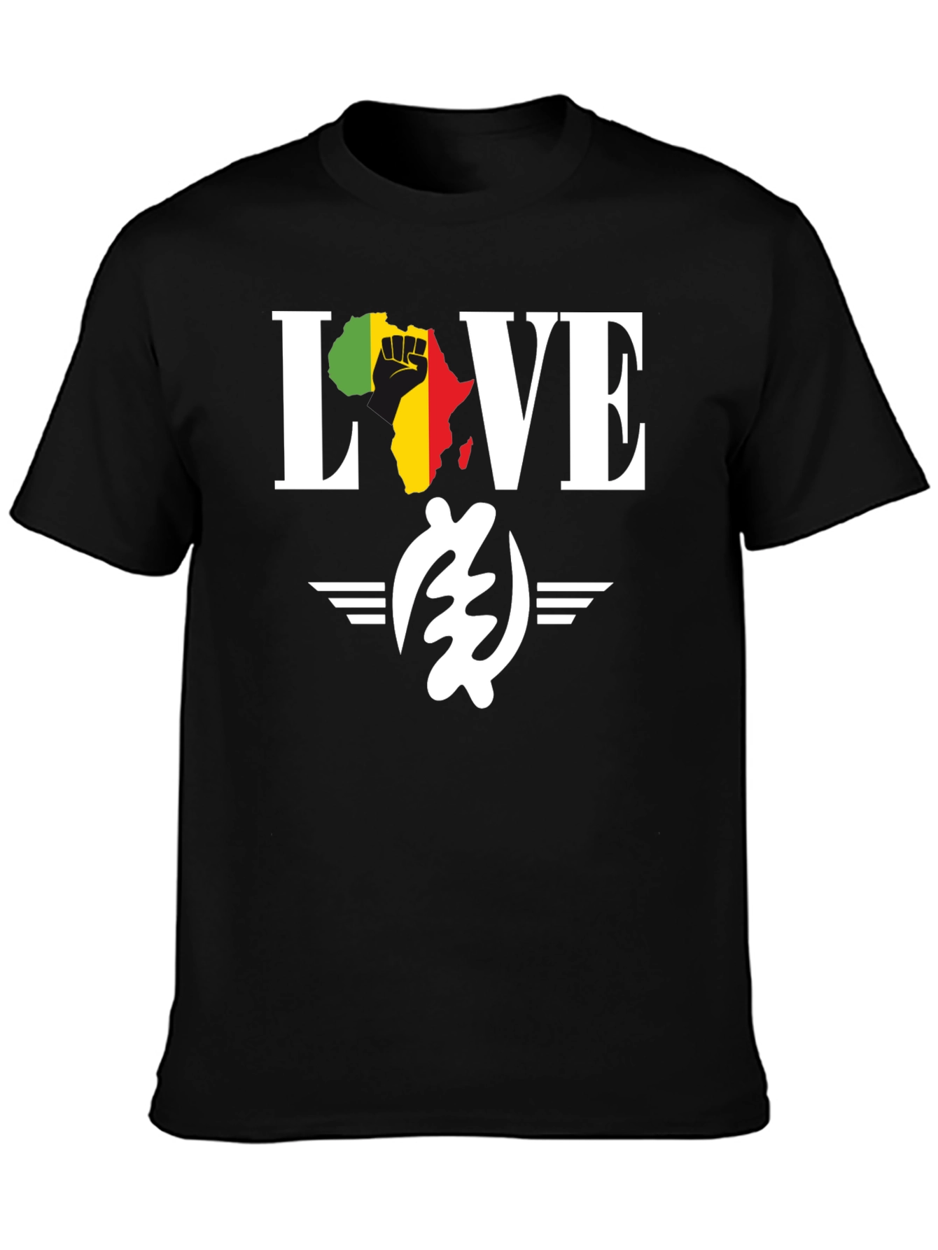 Afro Fist LOVE Black T-Shirt