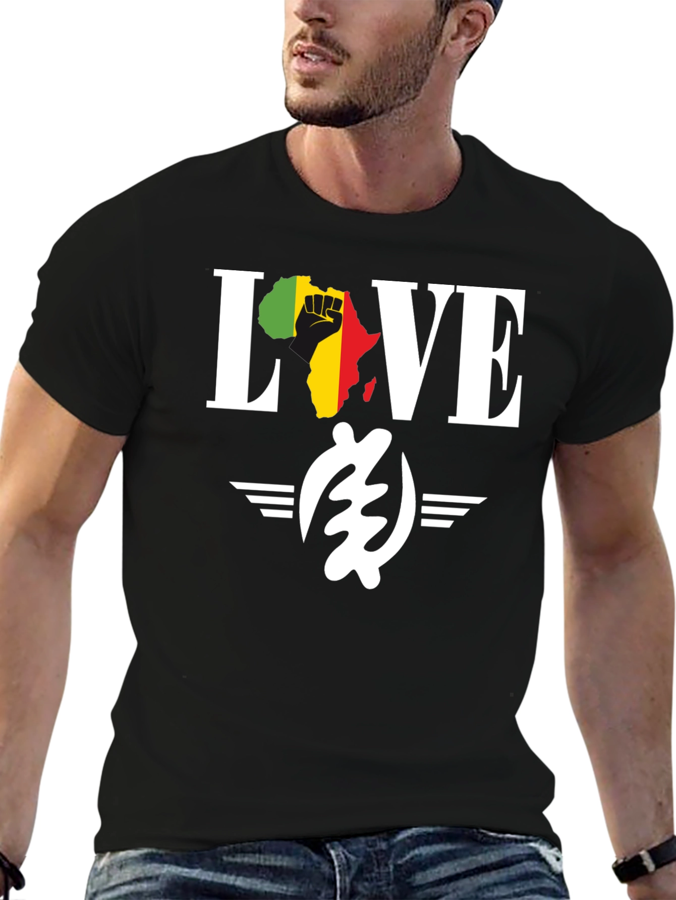 Afro Fist LOVE Black T-Shirt