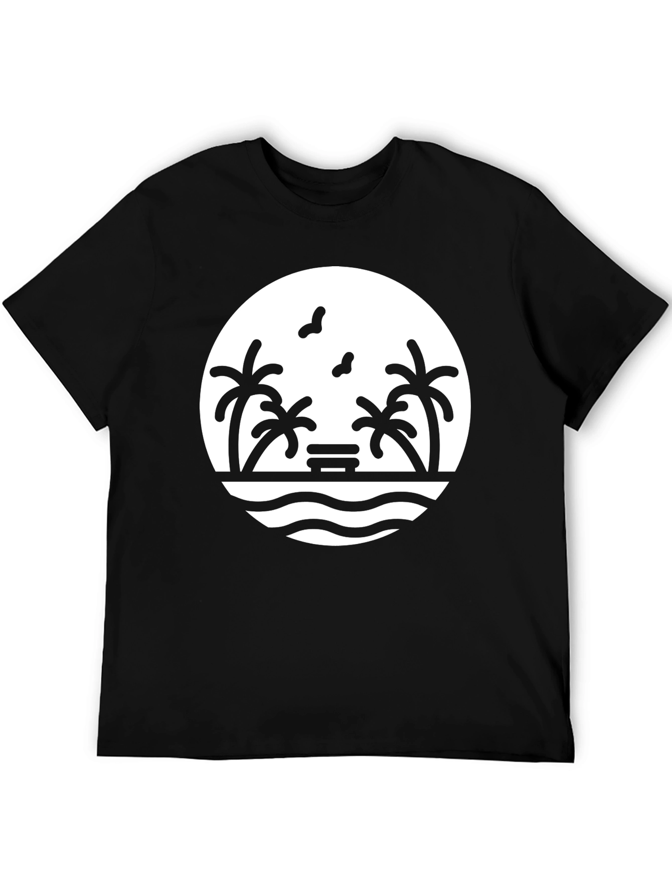 Black Beach Scene Graphic Tee