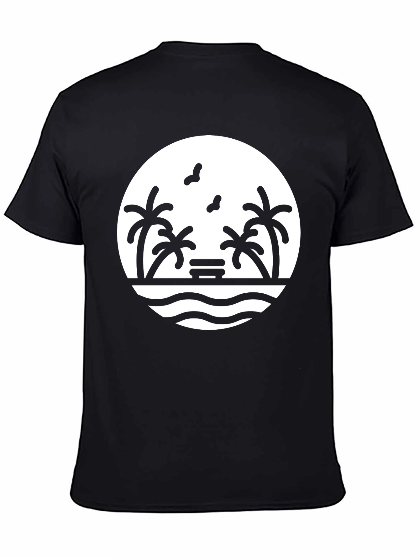 Black Beach Scene Graphic Tee