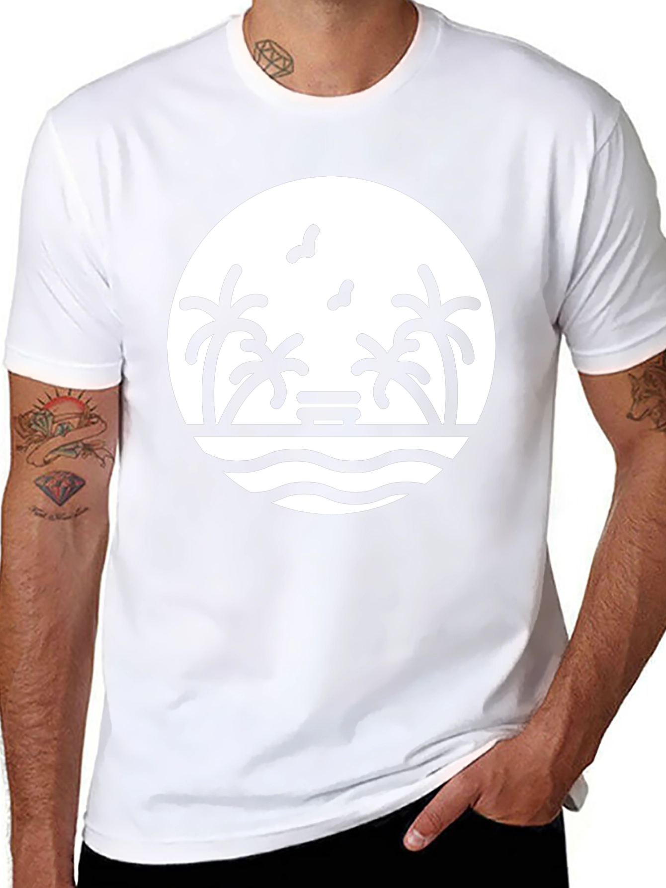 Black Beach Scene Graphic Tee