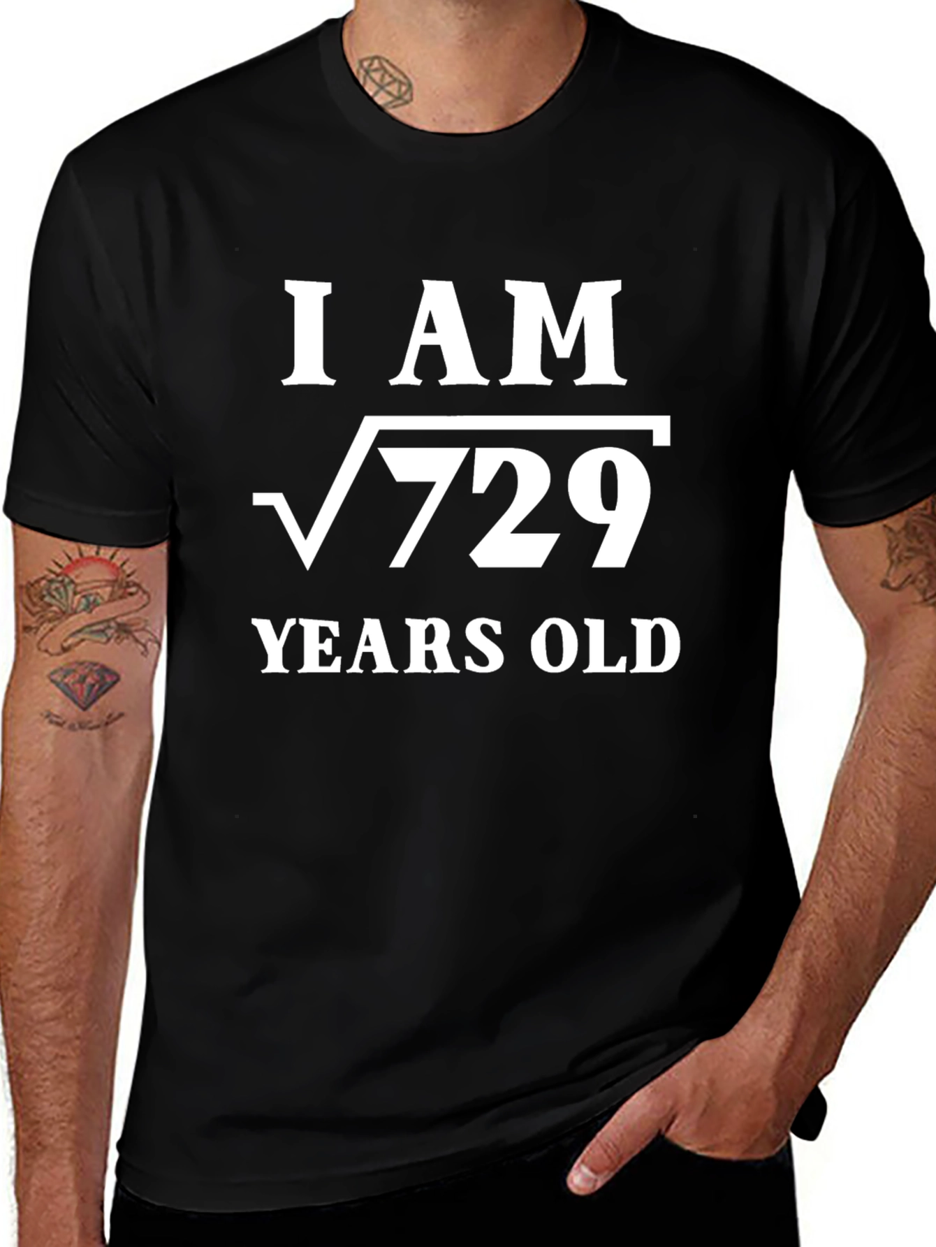 Funny Math T-Shirt: I am √729 Years Old