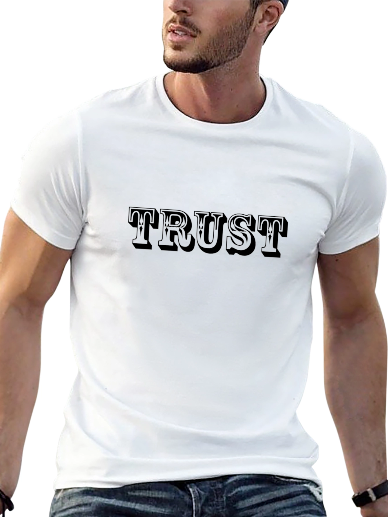 TRUST Graphic Tee - Stylish Black Cotton T-Shirt