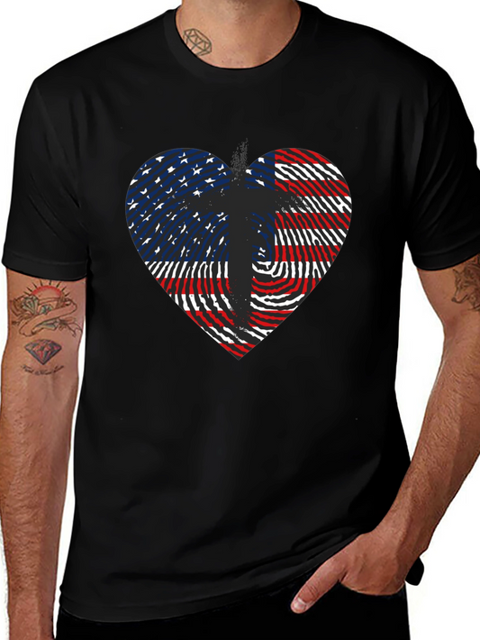 American Flag Heart Patriotic Graphic Tee