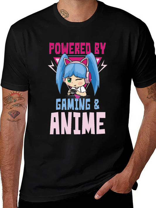 Gaming Anime Lover T-Shirt - Powered by Anime