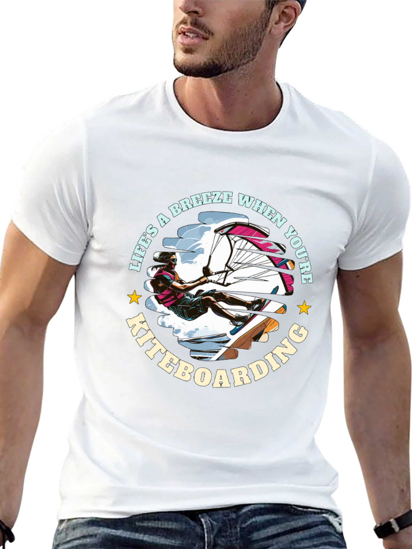 Kiteboarding T-Shirt: Lifes a Breeze Design