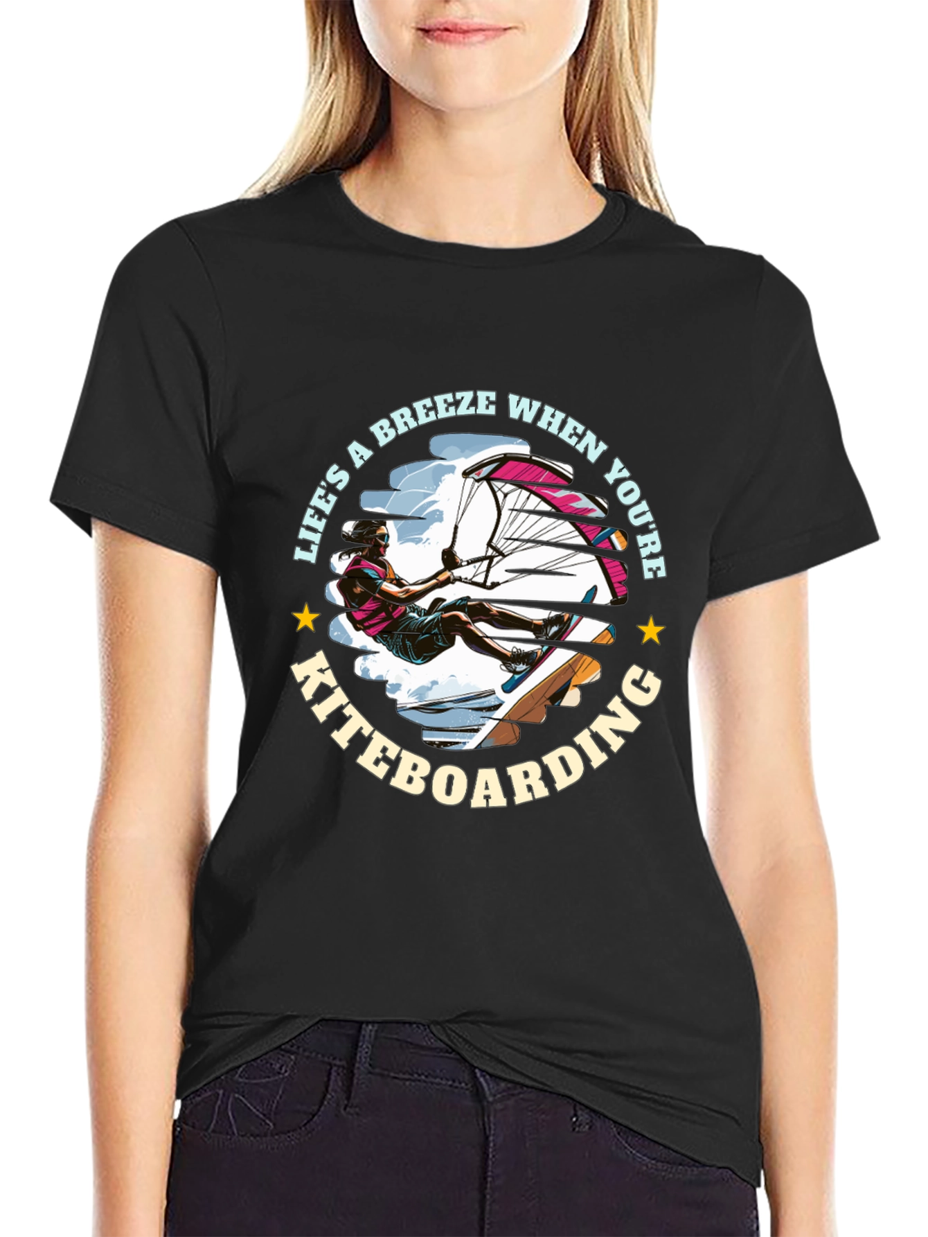 Kiteboarding T-Shirt: Lifes a Breeze Design