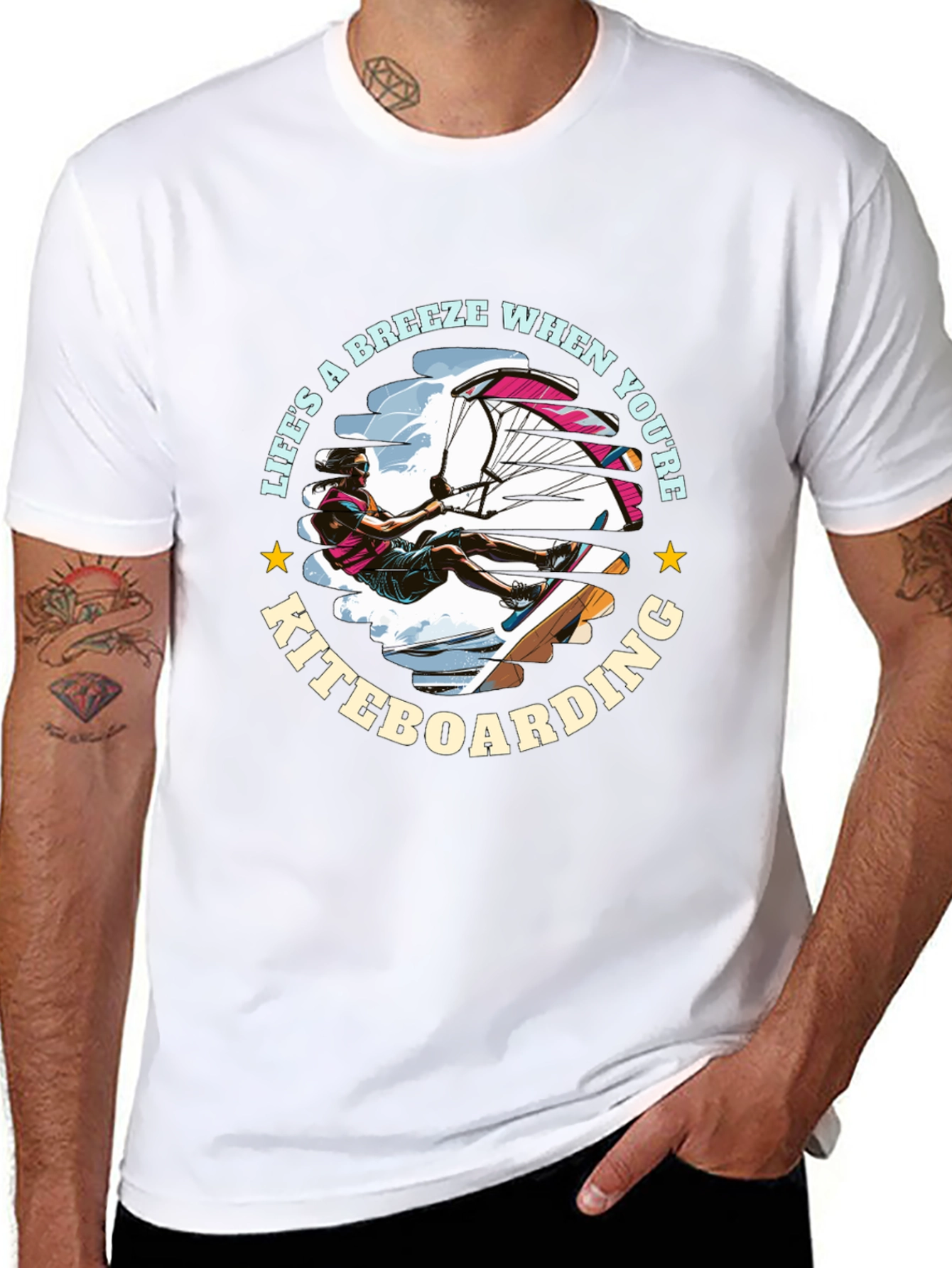 Kiteboarding T-Shirt: Lifes a Breeze Design