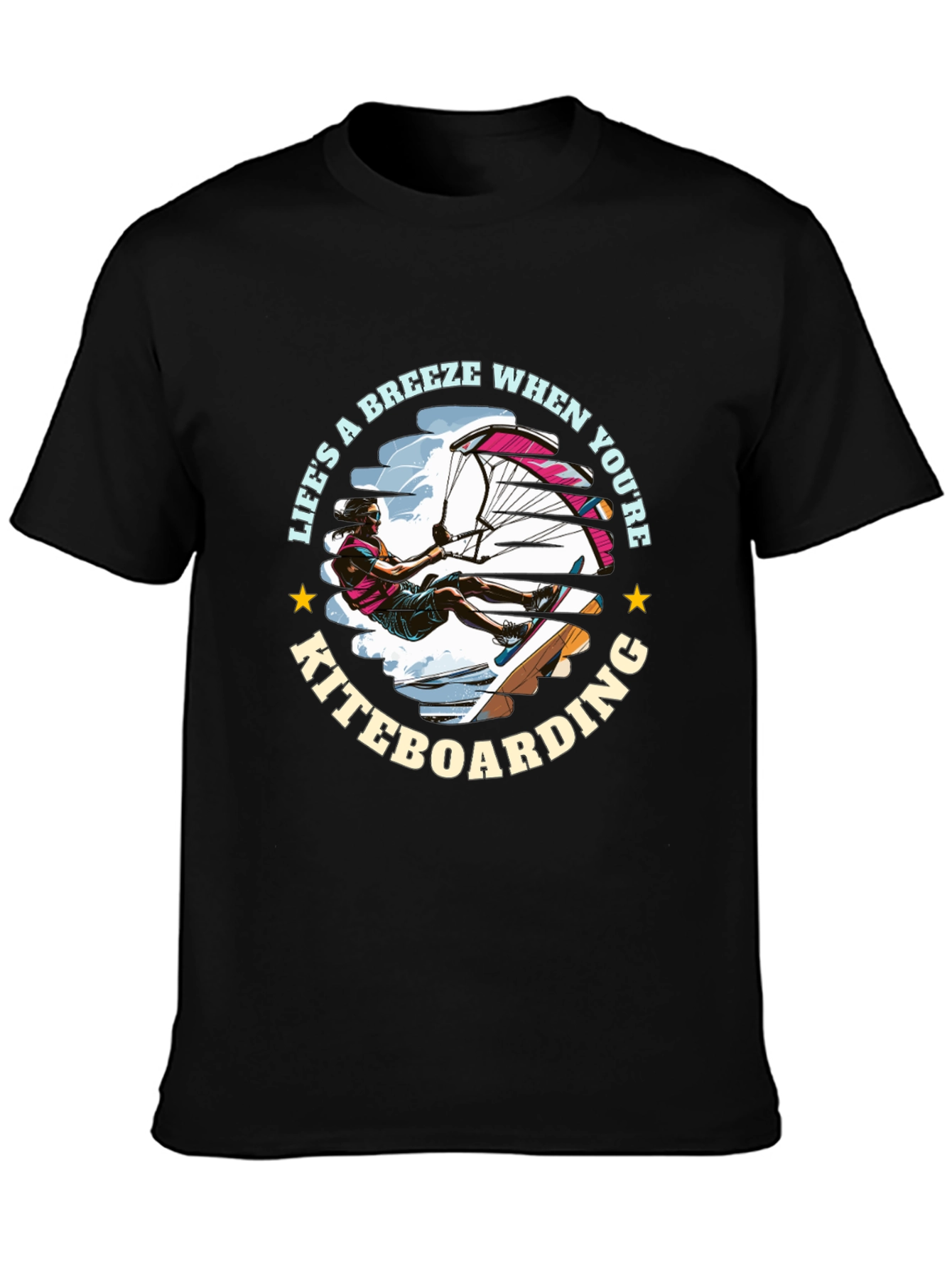 Kiteboarding T-Shirt: Lifes a Breeze Design