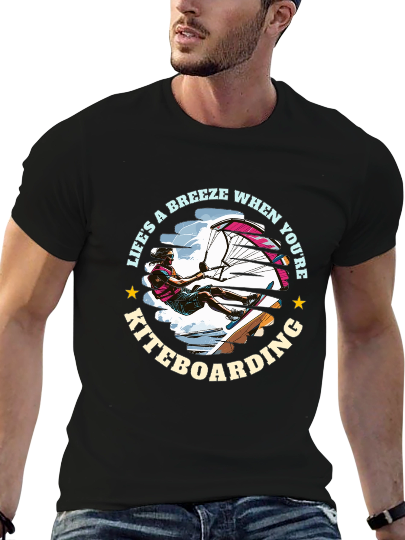 Kiteboarding T-Shirt: Lifes a Breeze Design