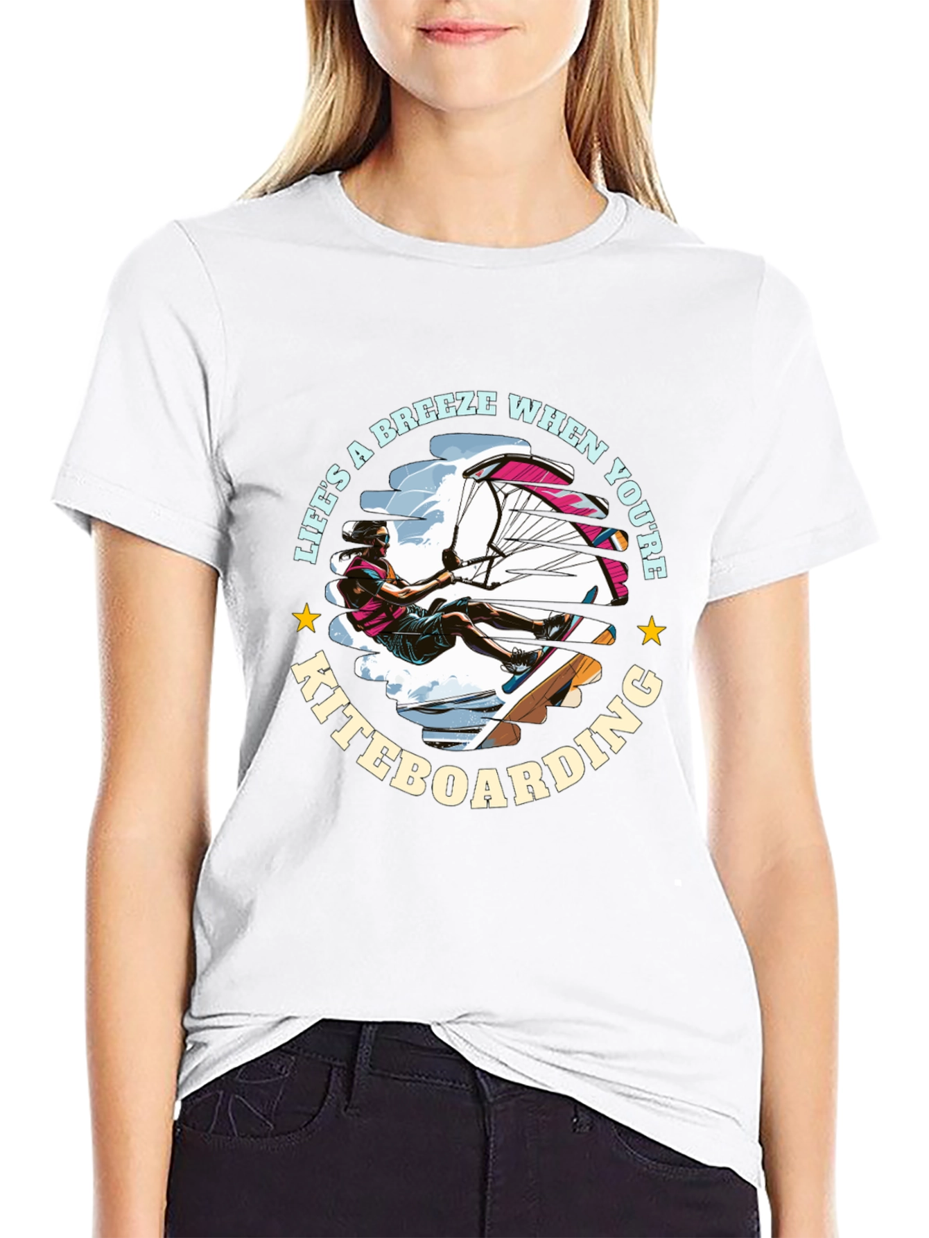 Kiteboarding T-Shirt: Lifes a Breeze Design