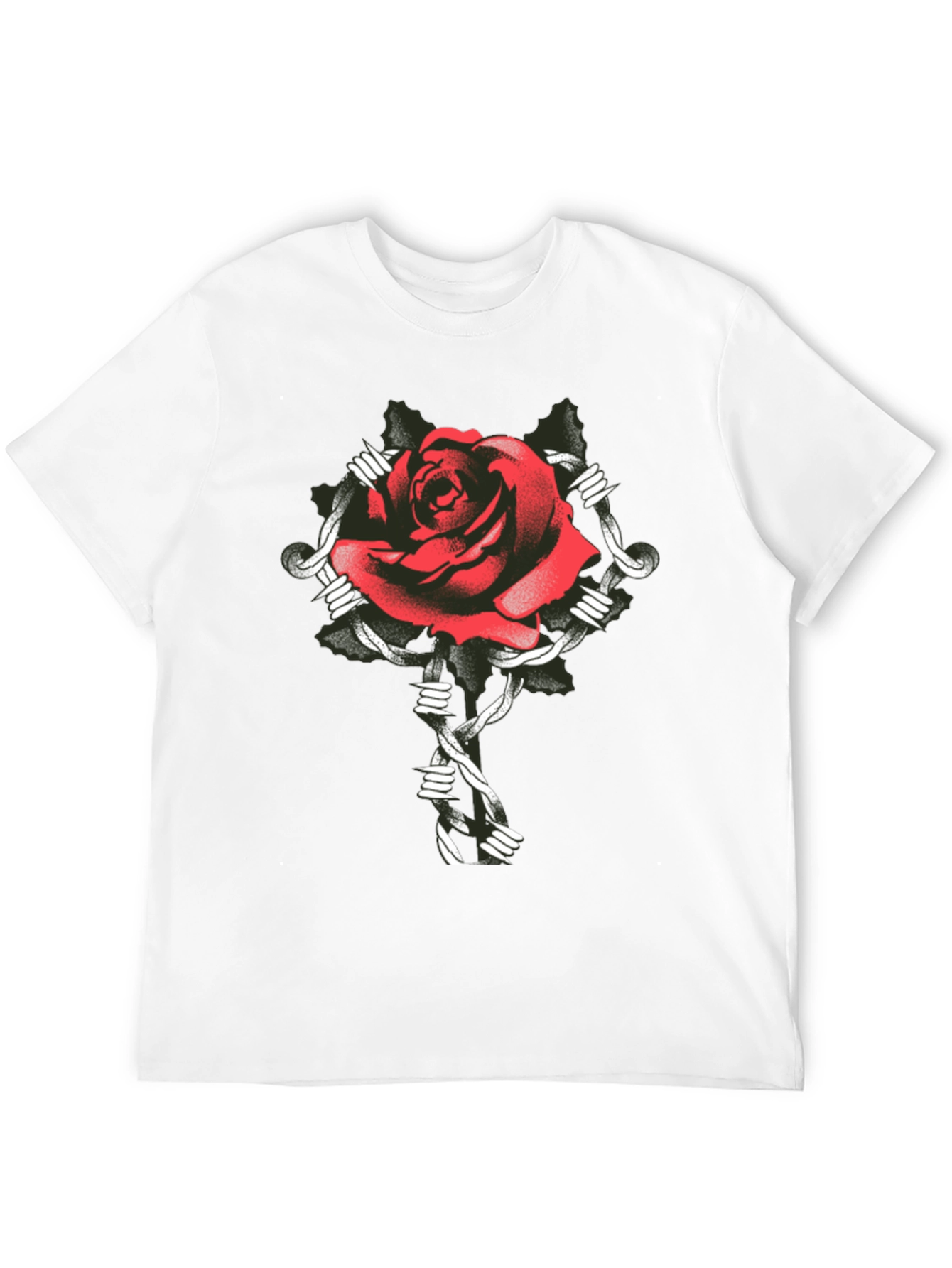 Rose and Barbed Wire Graphic Tee