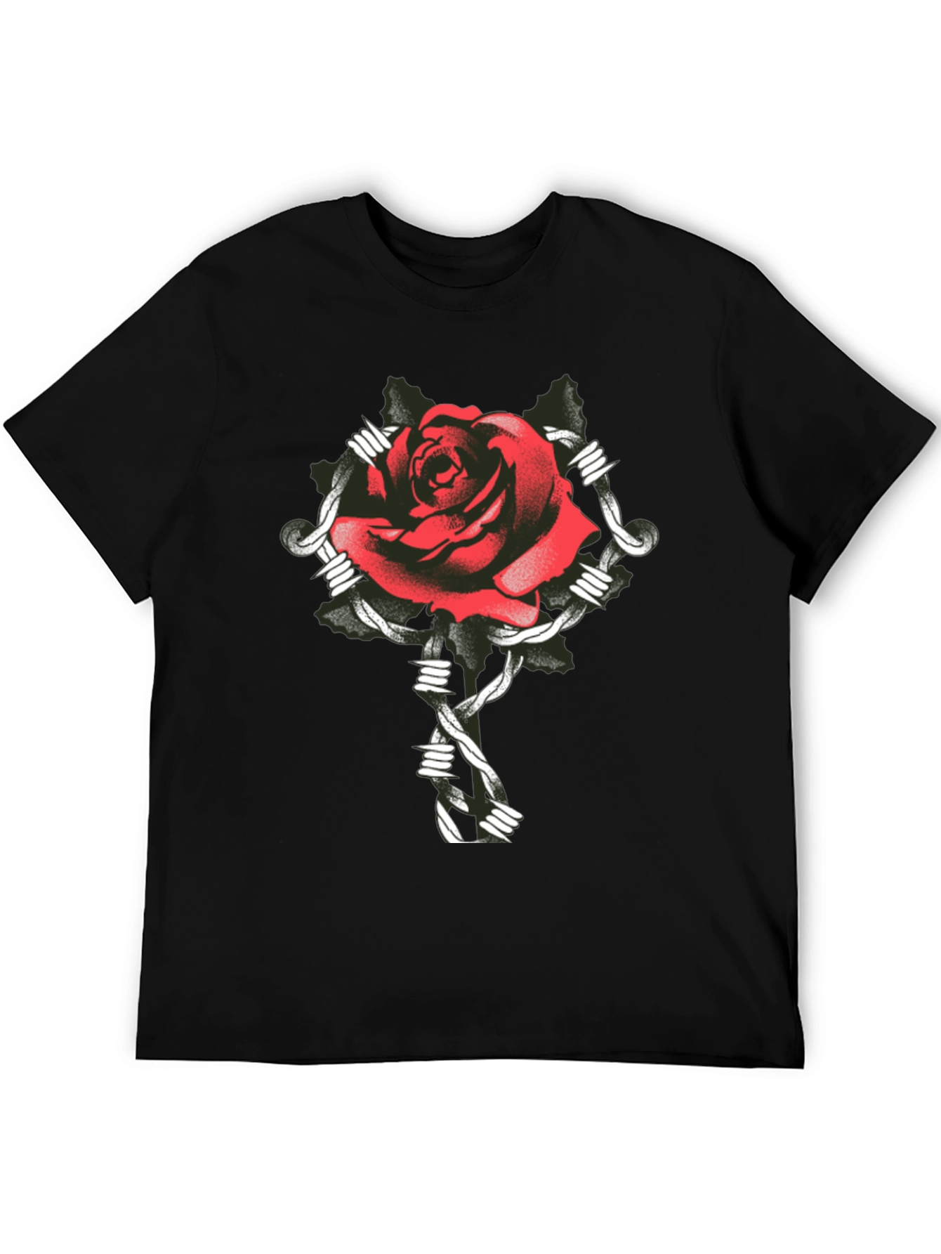 Rose and Barbed Wire Graphic Tee