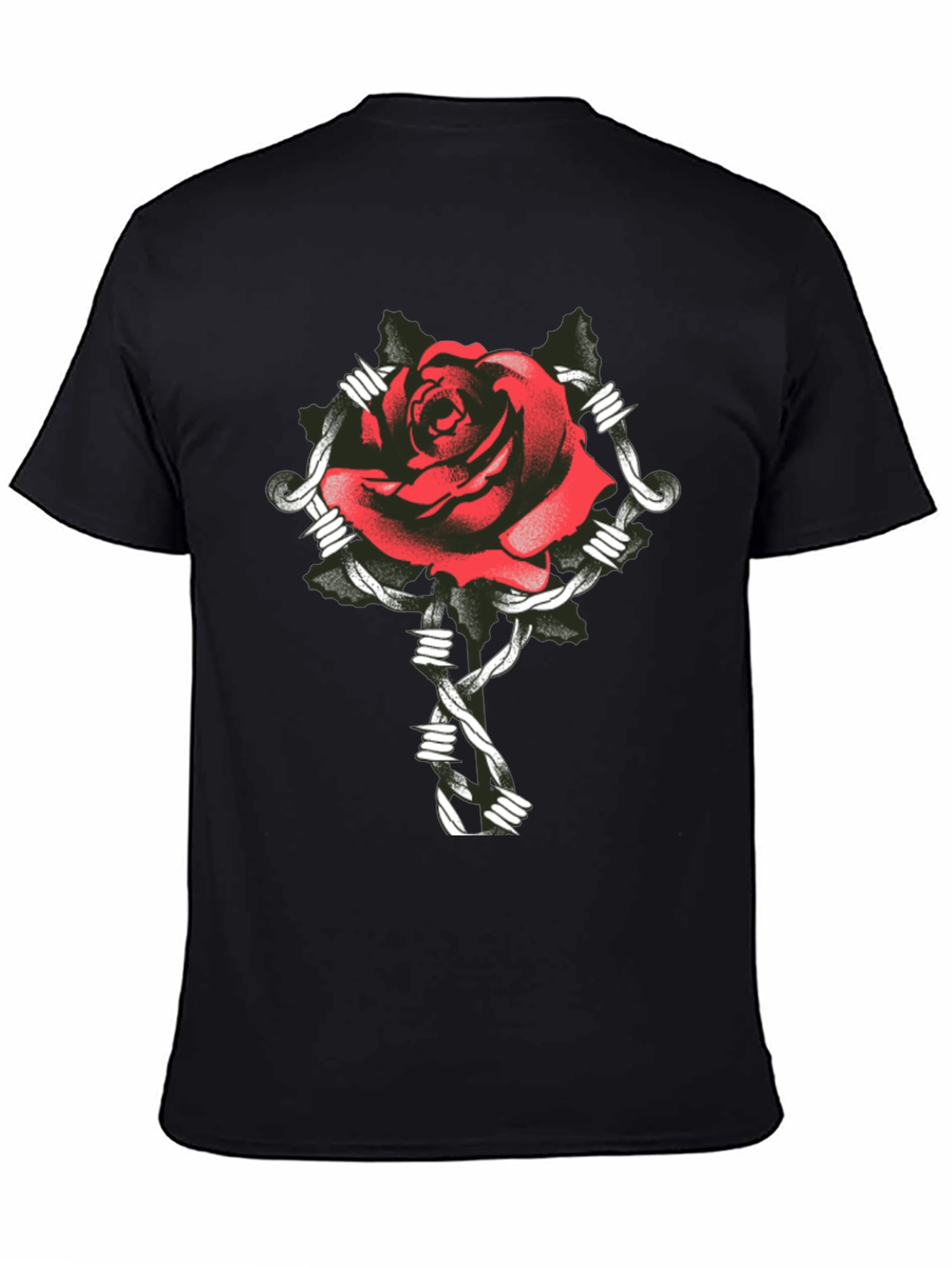 Rose and Barbed Wire Graphic Tee