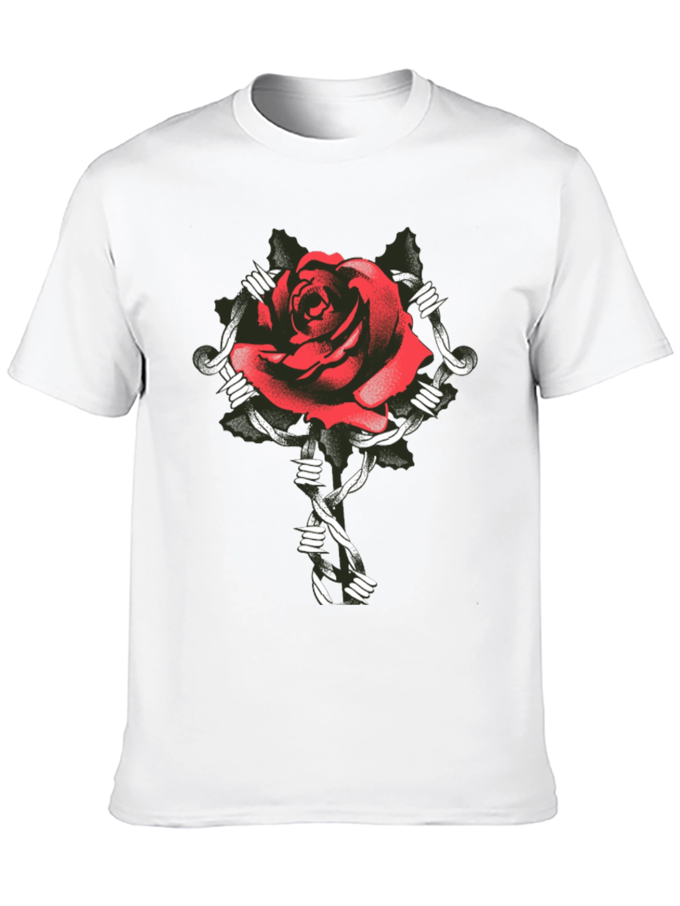 Rose and Barbed Wire Graphic Tee