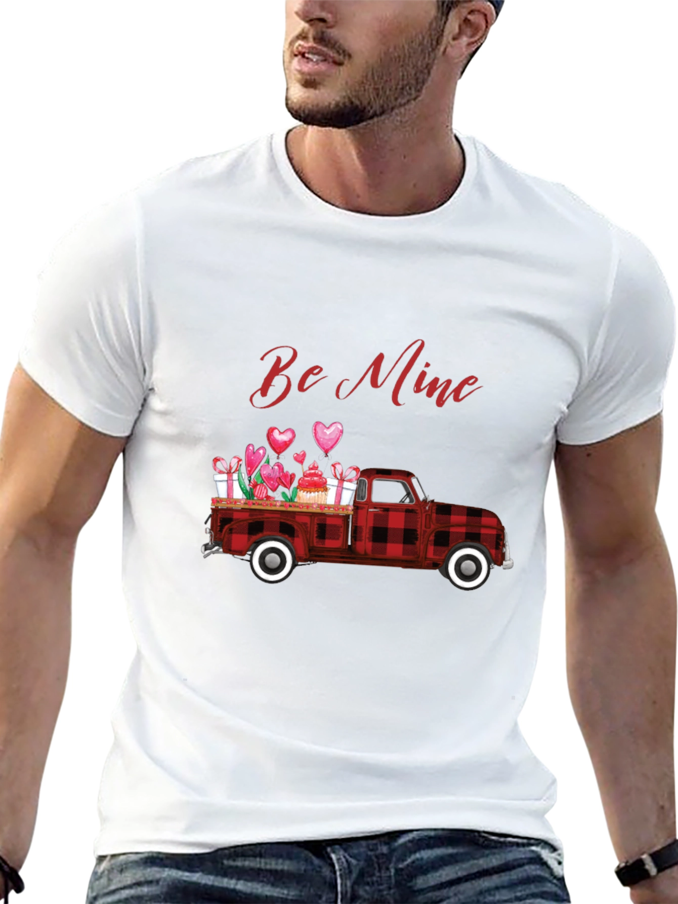 Be Mine Valentines Truck Graphic T-Shirt