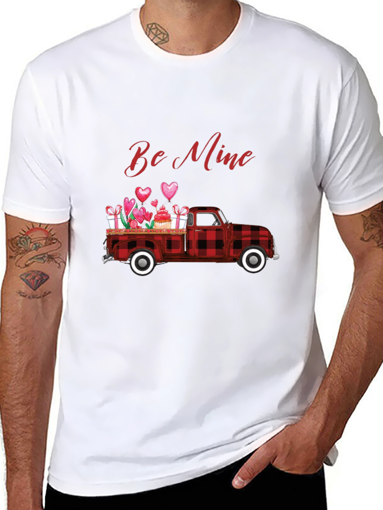 Be Mine Valentines Truck Graphic T-Shirt