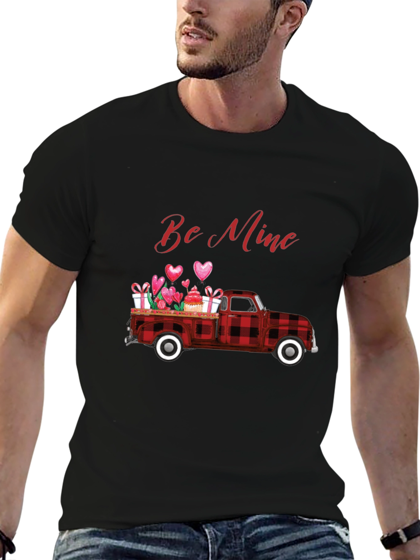 Be Mine Valentines Truck Graphic T-Shirt