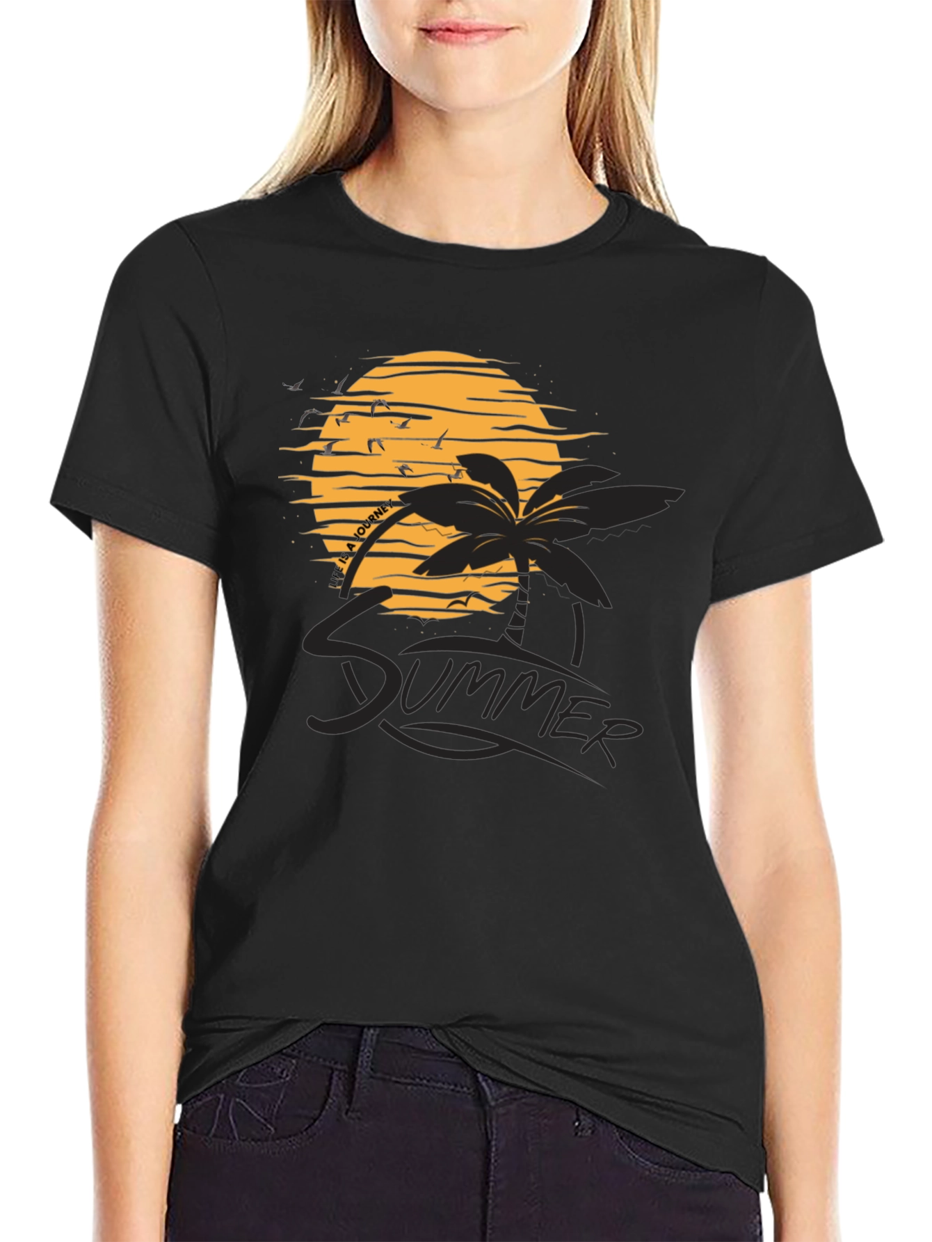 Summer Vibes Black Graphic Tee