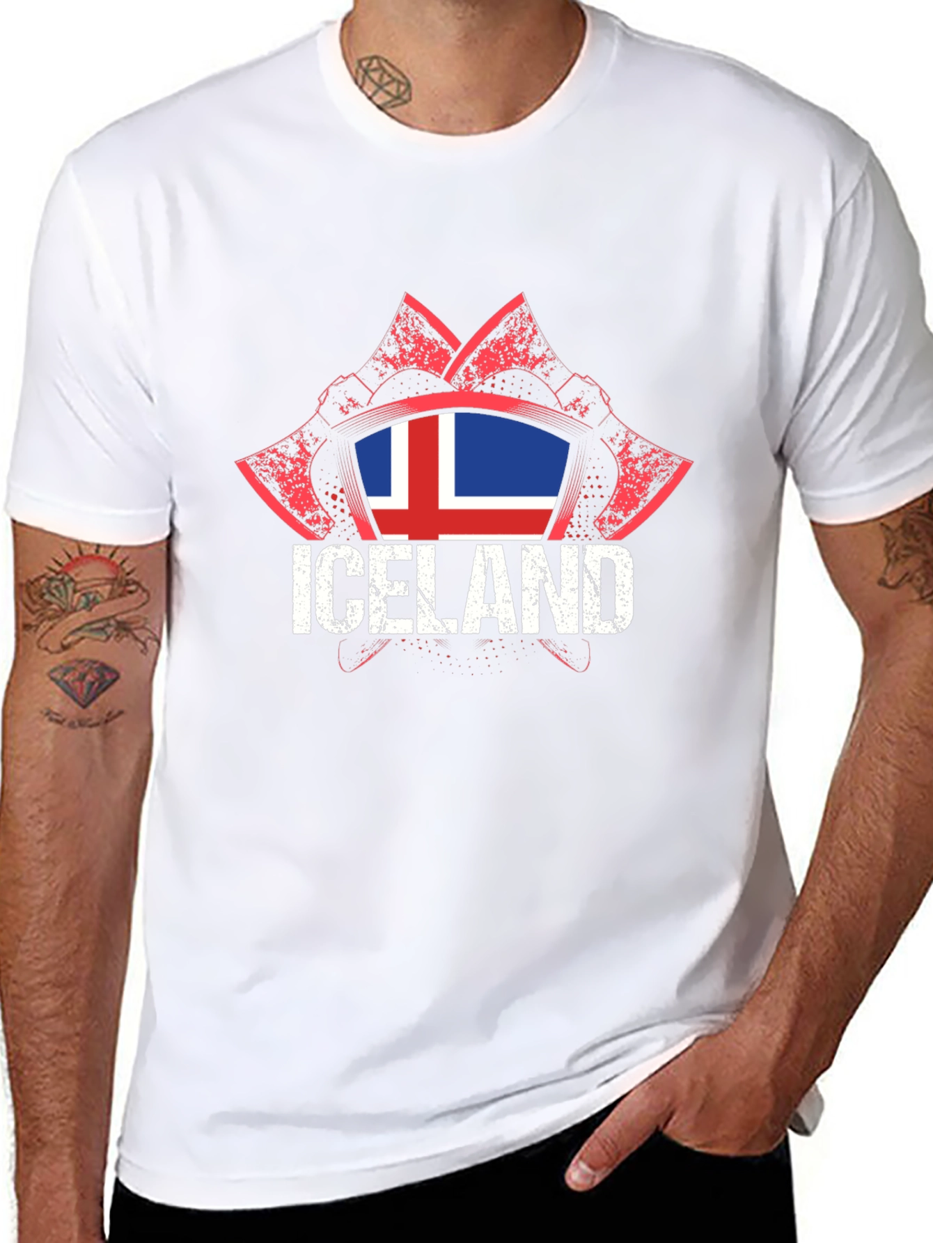 Iceland Flag Axe T-Shirt