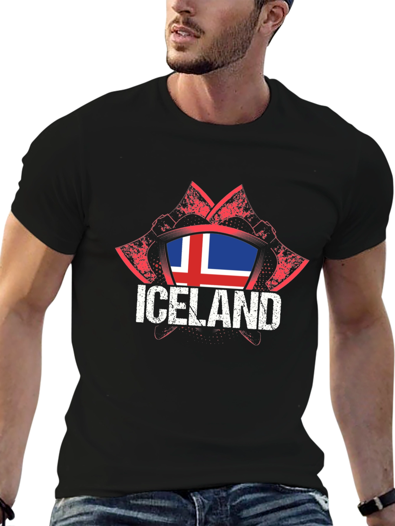 Iceland Flag Axe T-Shirt