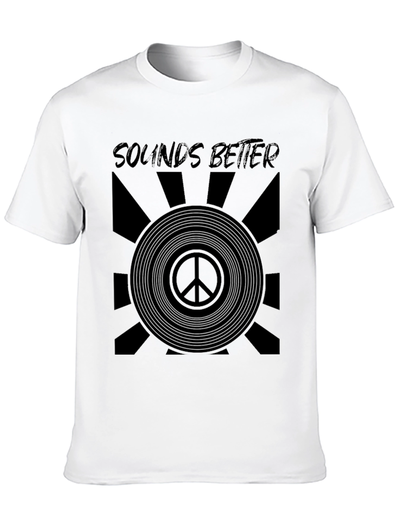 Sounds Better Peace Sign Graphic Tee - Black