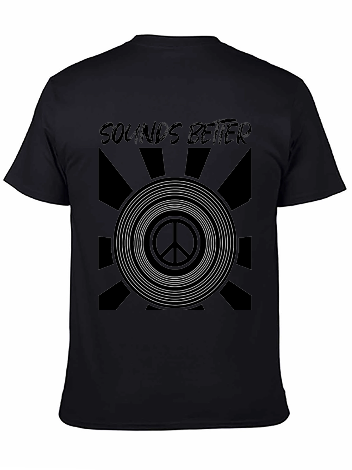 Sounds Better Peace Sign Graphic Tee - Black