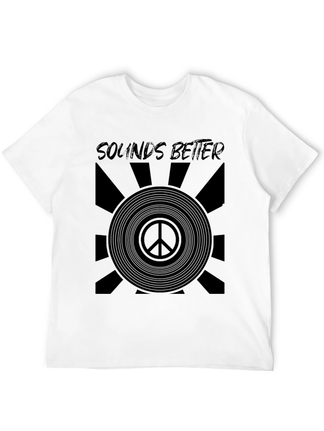 Sounds Better Peace Sign Graphic Tee - Black