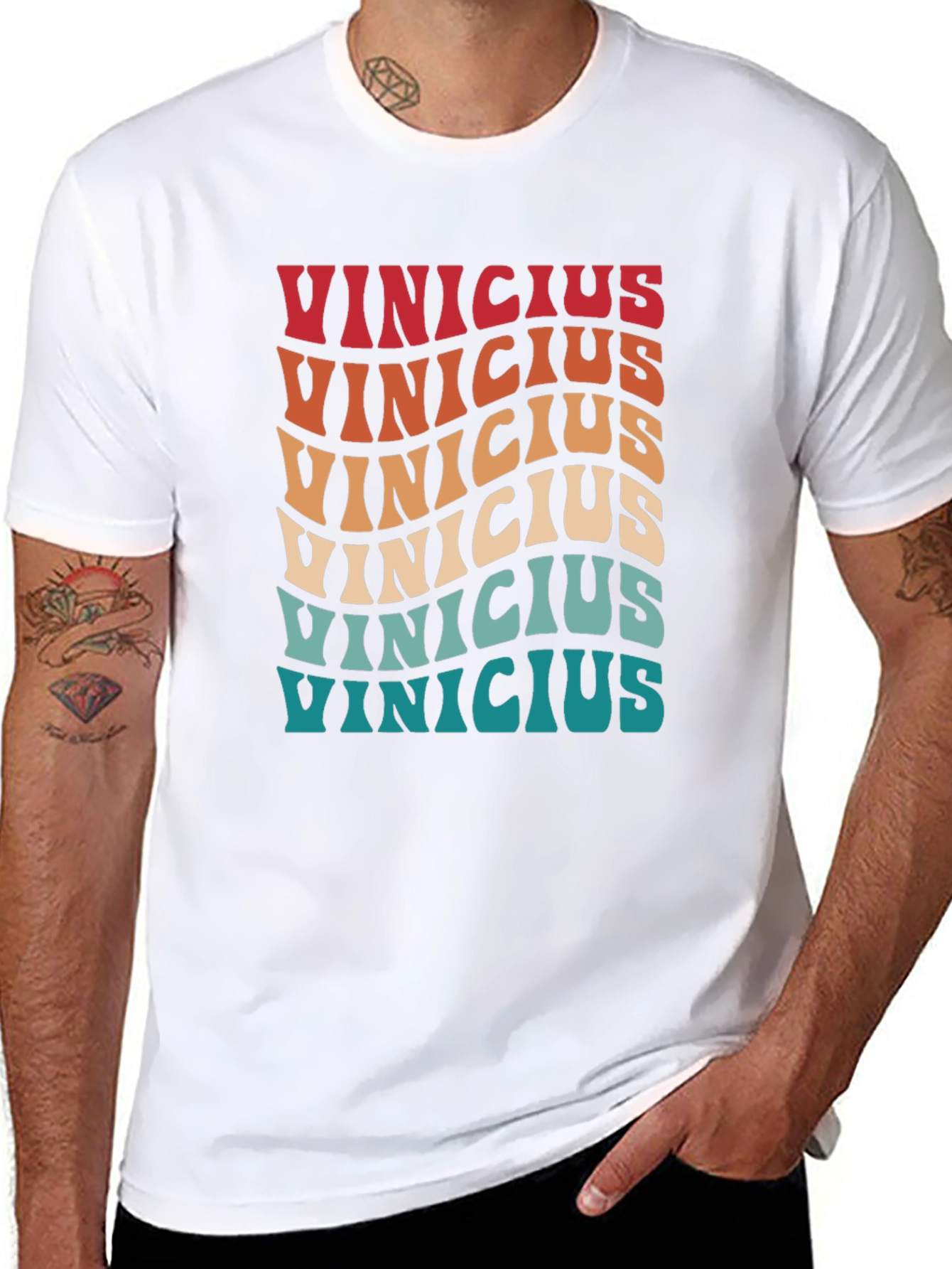 Retro Vinicius T-Shirt - Wavy Text Design
