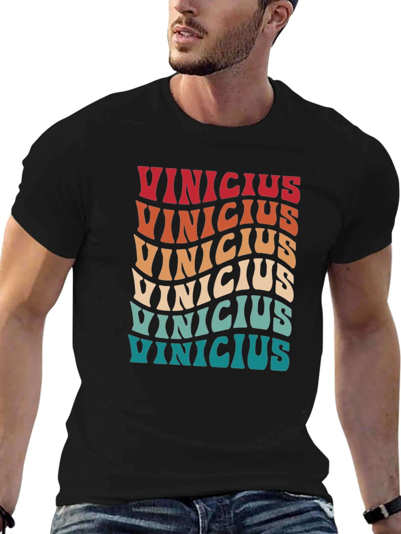 Retro Vinicius T-Shirt - Wavy Text Design