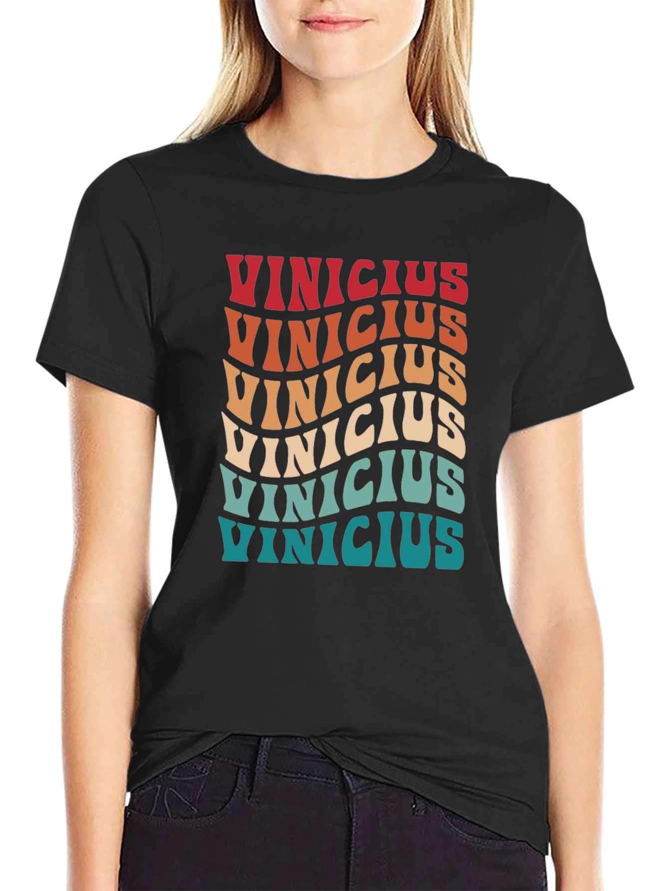 Retro Vinicius T-Shirt - Wavy Text Design