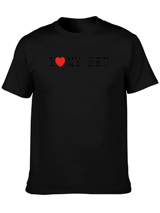 I Love My Bed Black T-Shirt