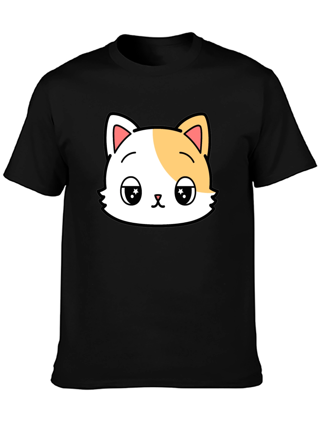 Cute Cartoon Cat Graphic Tee - Soft Cotton Blend