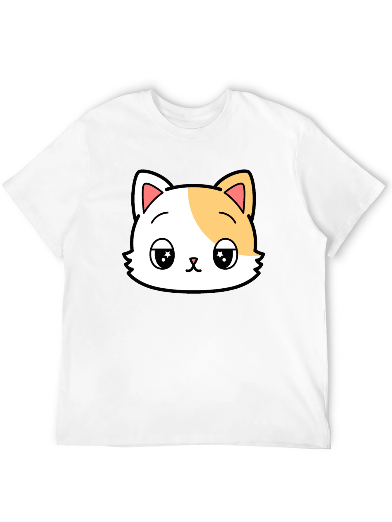 Cute Cartoon Cat Graphic Tee - Soft Cotton Blend