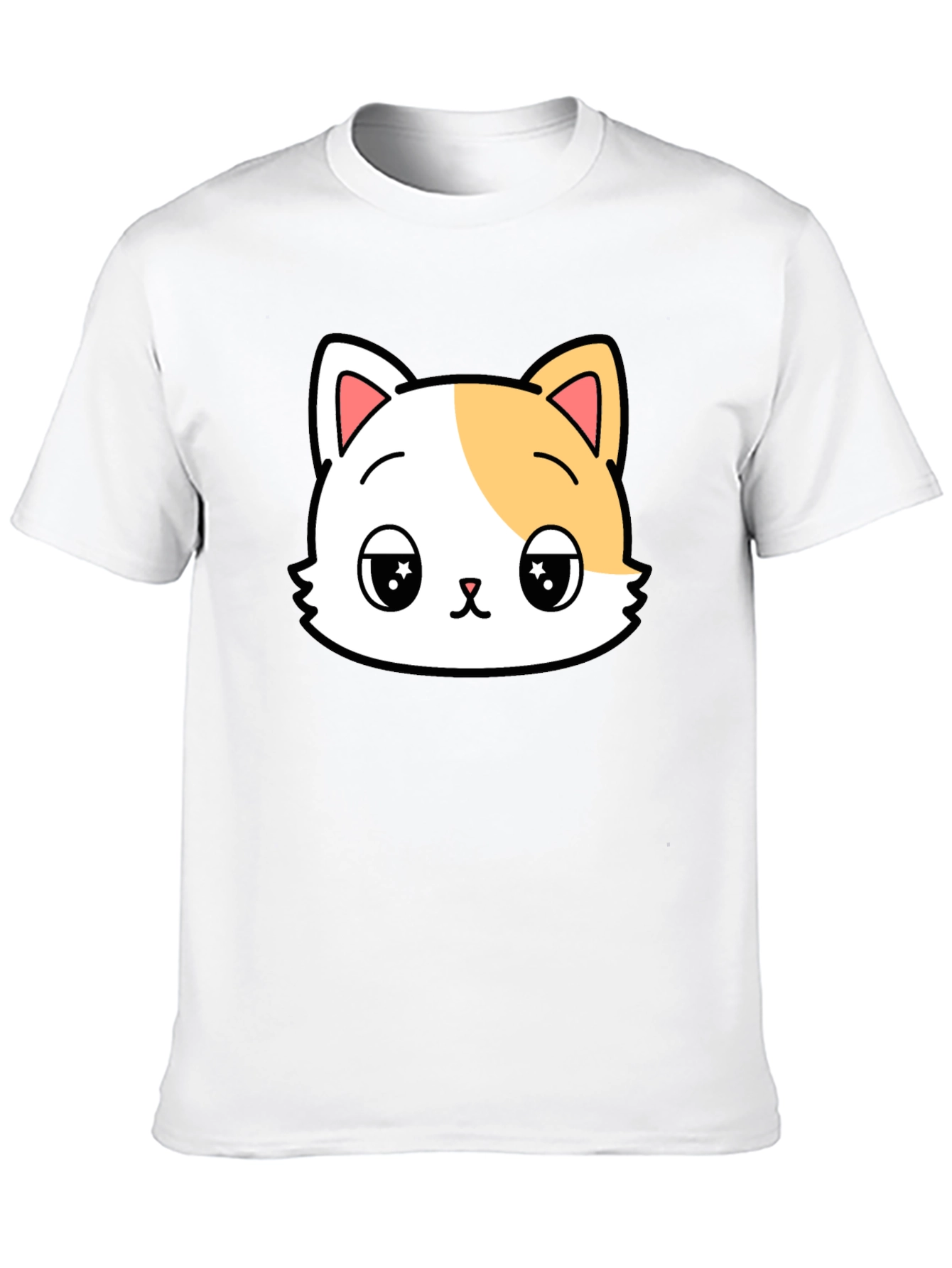 Cute Cartoon Cat Graphic Tee - Soft Cotton Blend