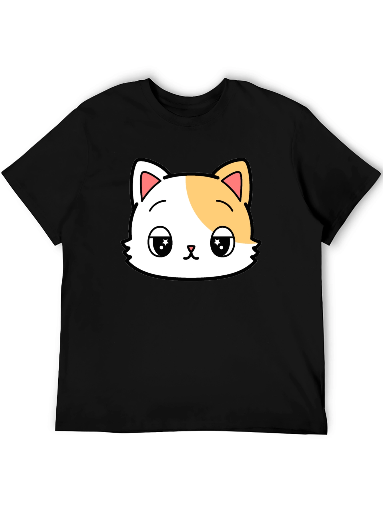 Cute Cartoon Cat Graphic Tee - Soft Cotton Blend
