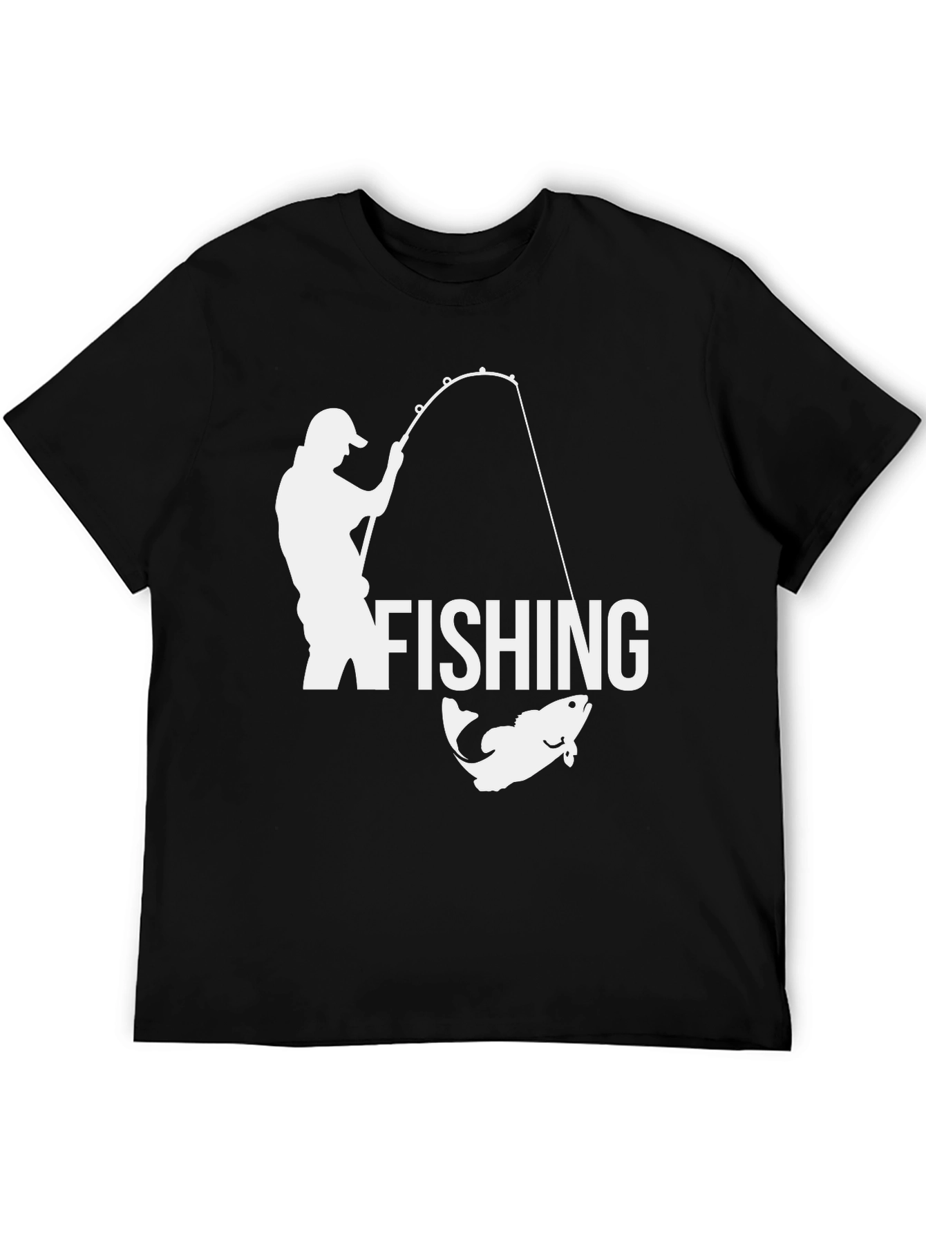 Fishing Graphic T-Shirt - Black