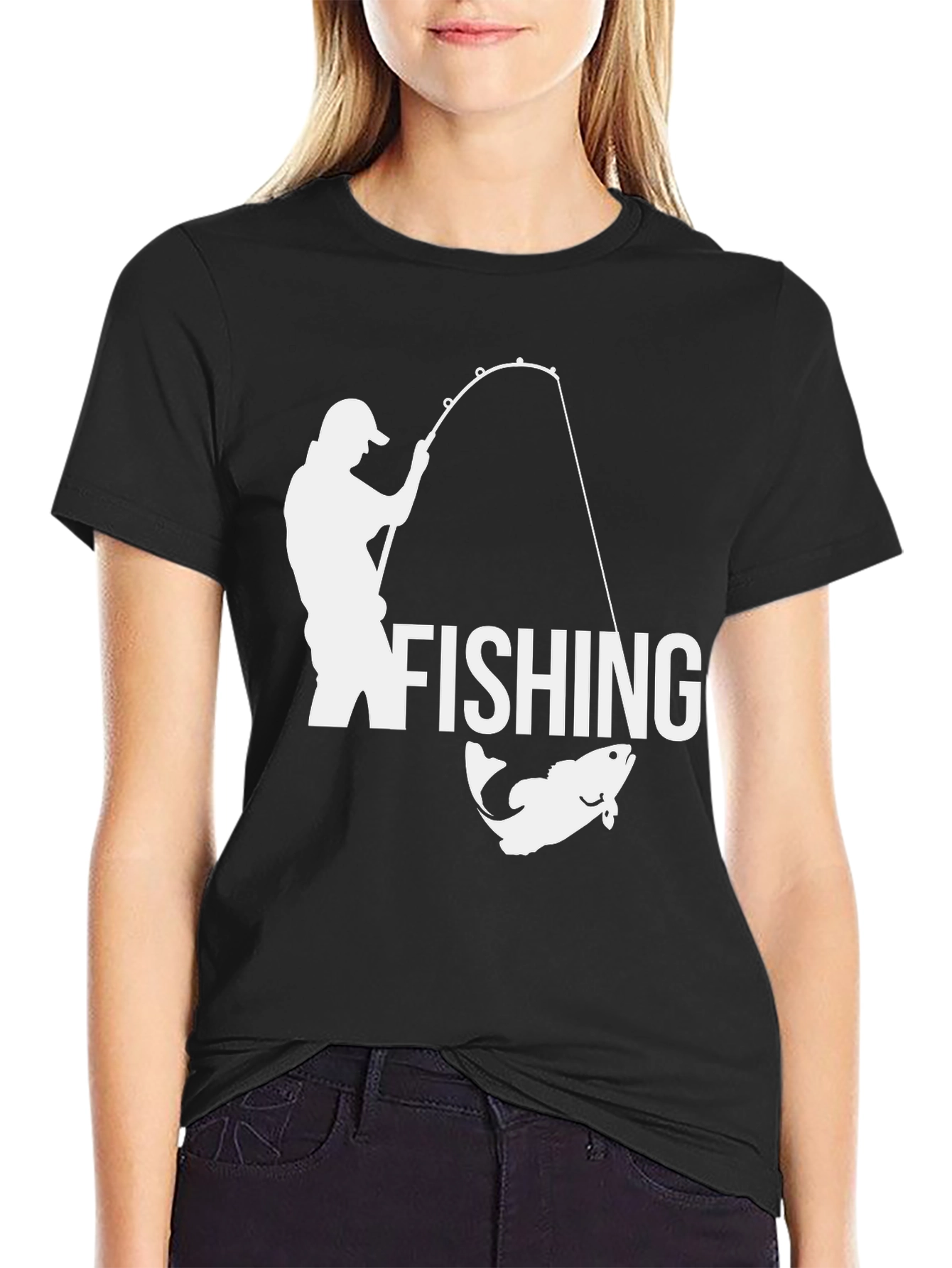 Fishing Graphic T-Shirt - Black