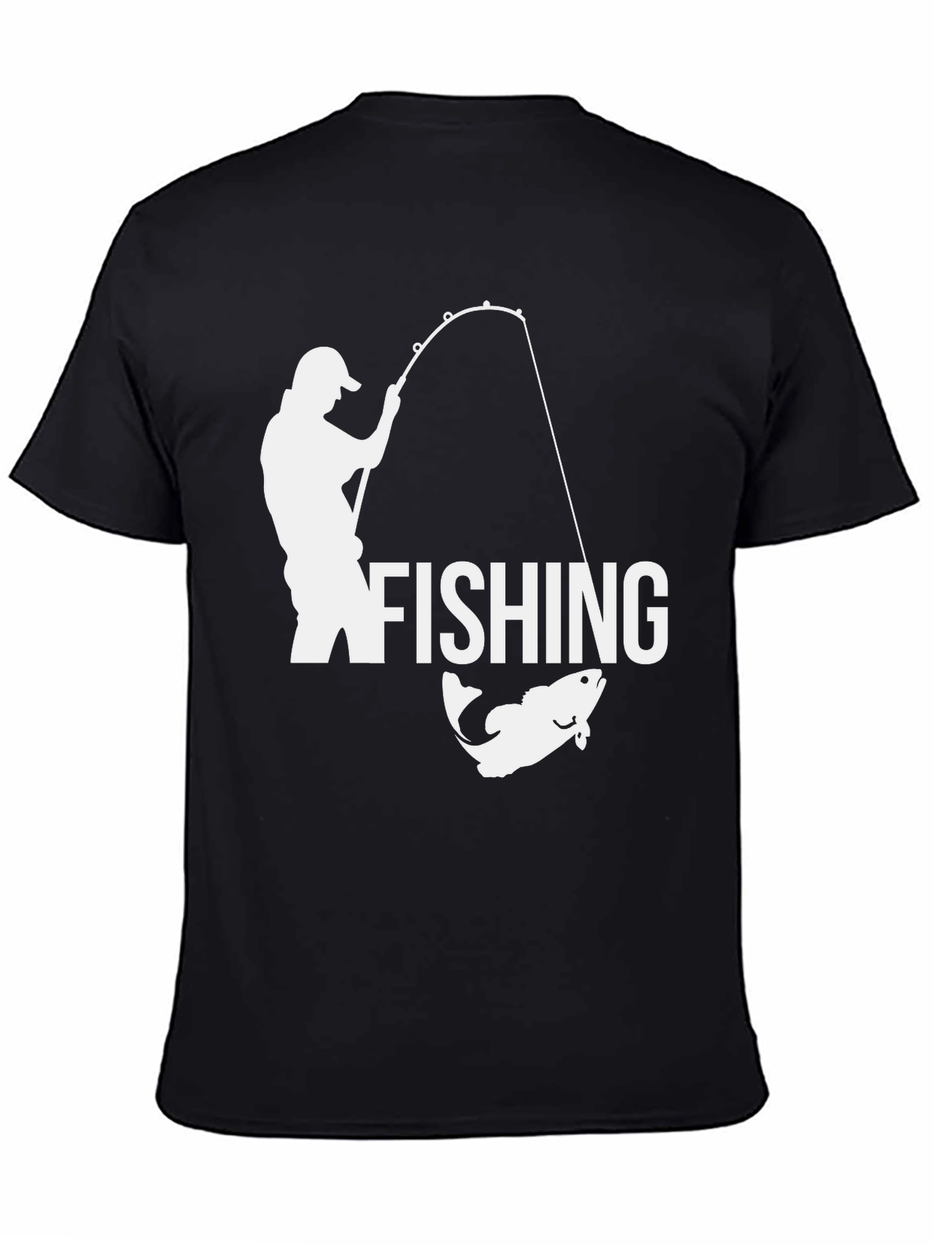 Fishing Graphic T-Shirt - Black