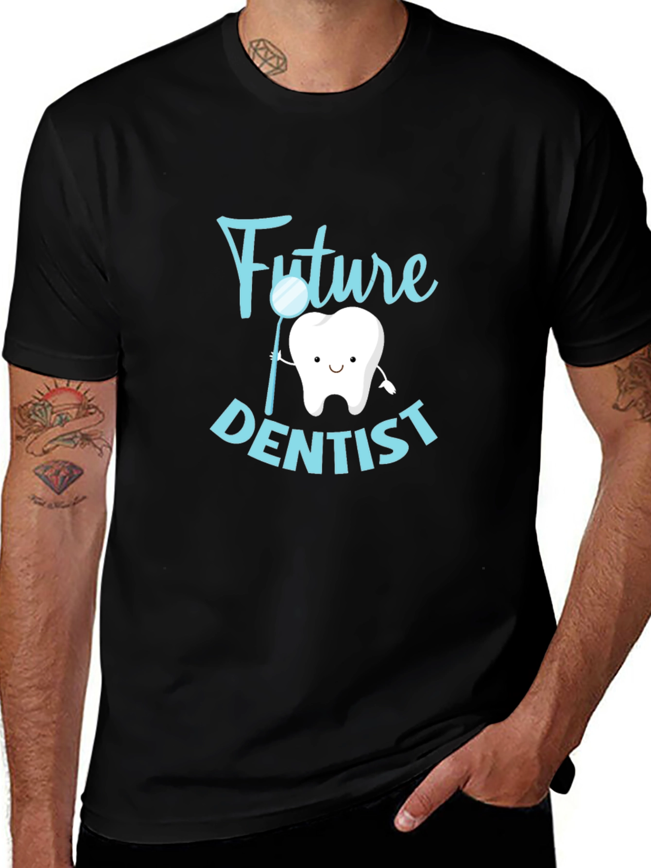 Future Dentist Graphic Tee - Black Cotton T-Shirt