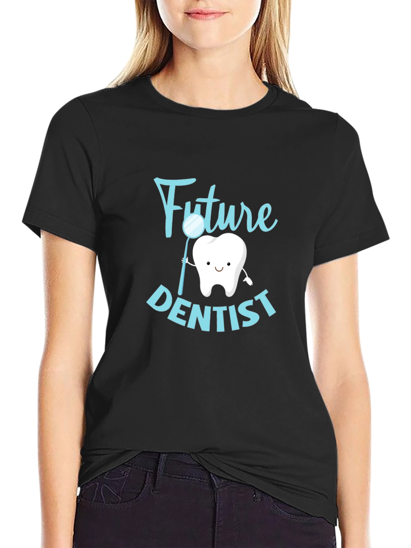 Future Dentist Graphic Tee - Black Cotton T-Shirt