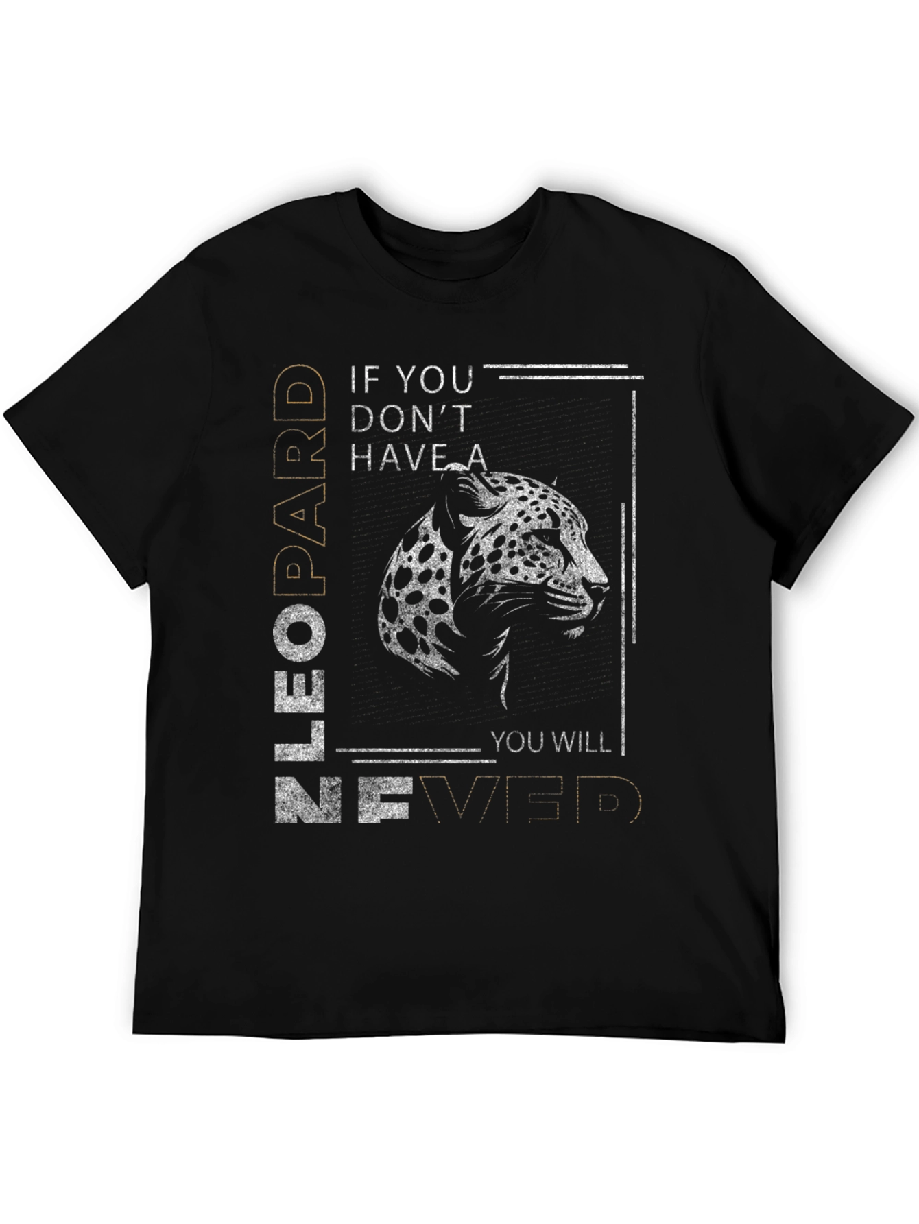 Leopard Graphic Tee - Never Give Up