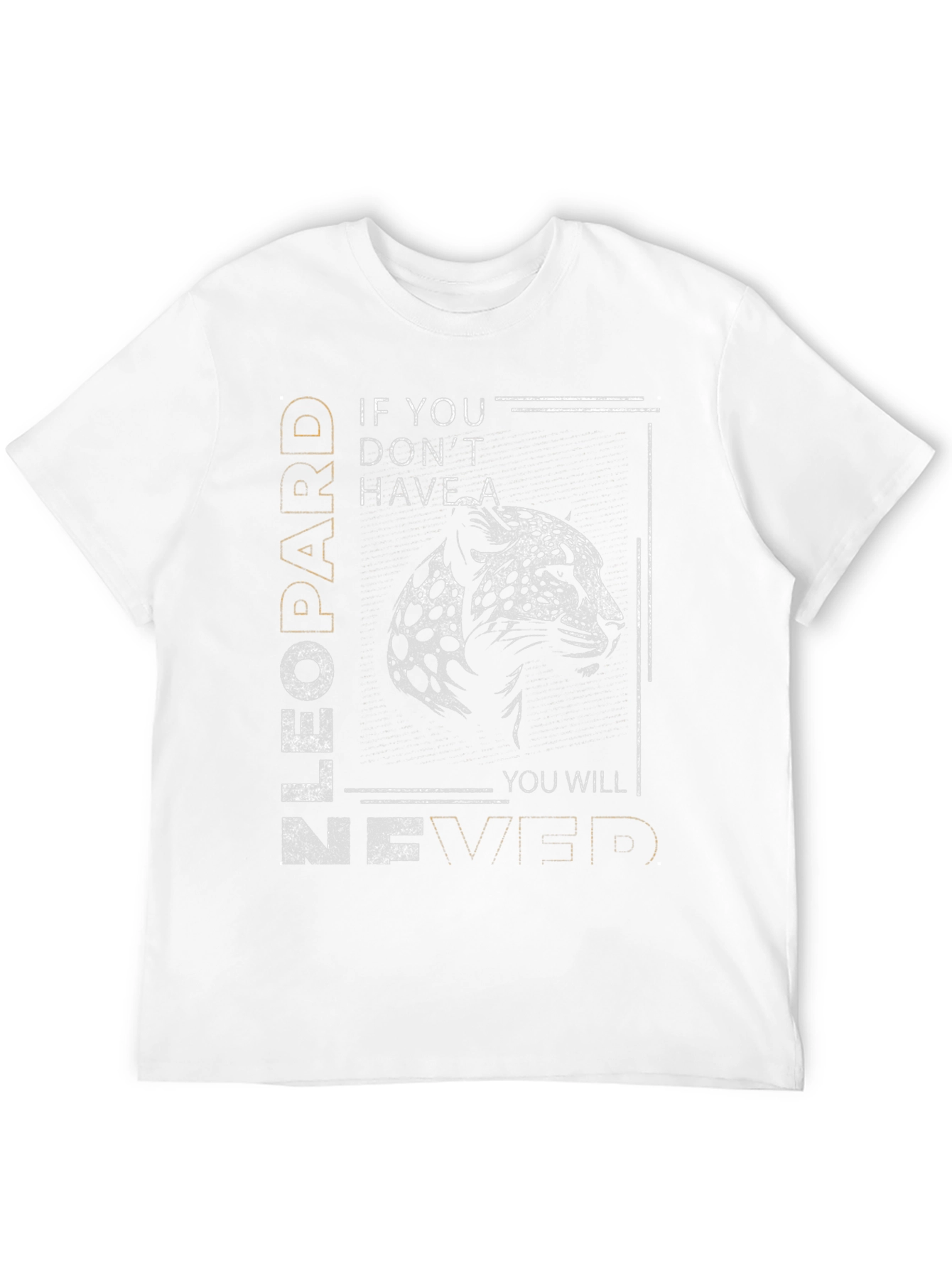 Leopard Graphic Tee - Never Give Up