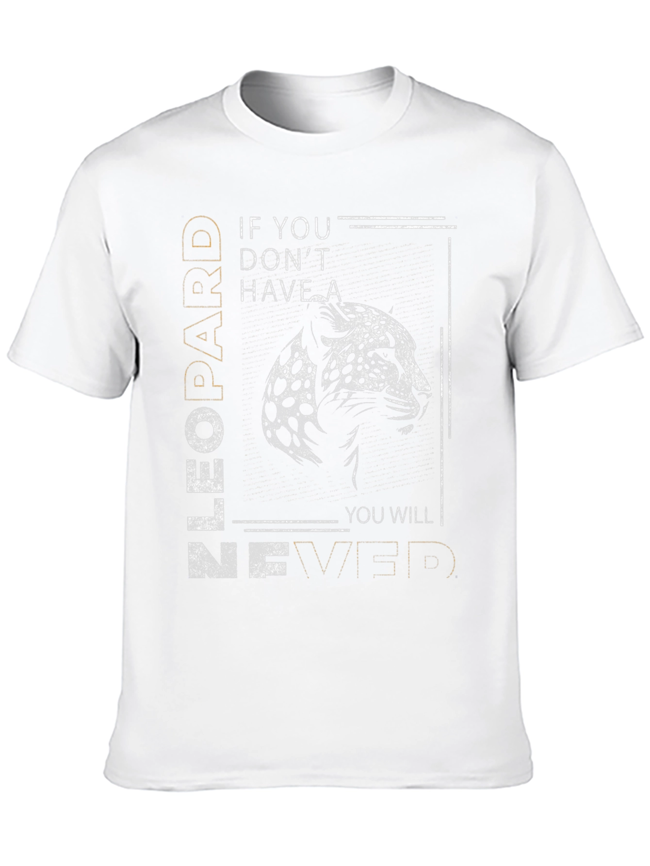 Leopard Graphic Tee - Never Give Up