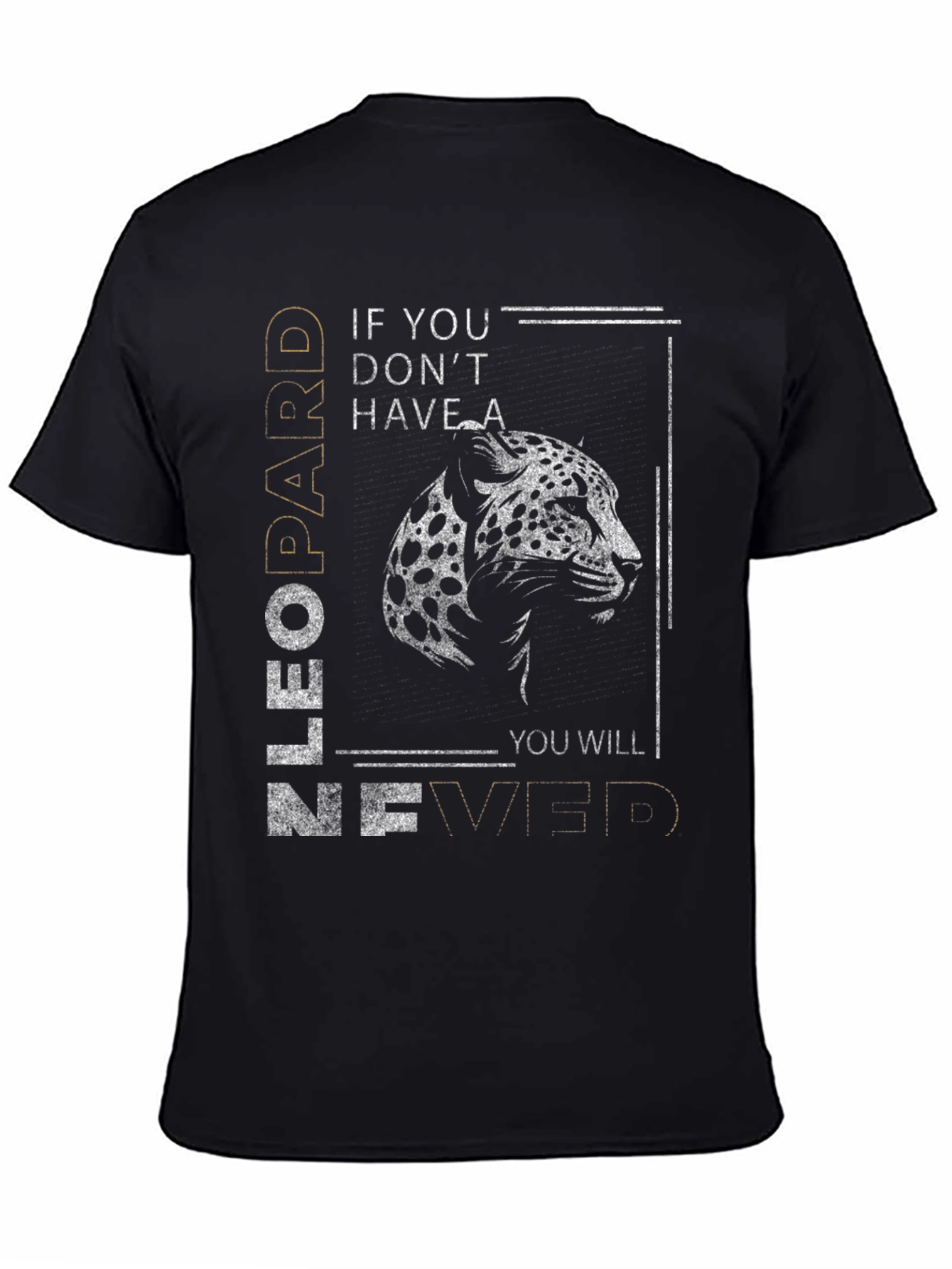 Leopard Graphic Tee - Never Give Up