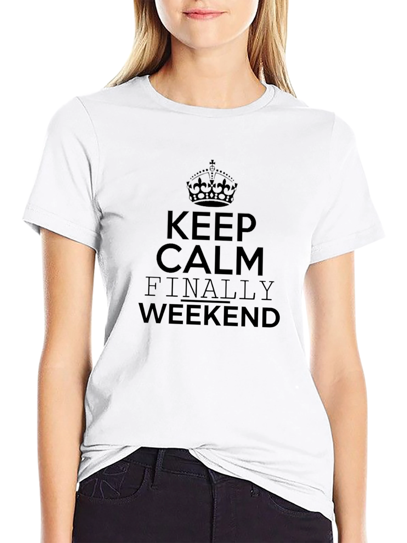 Keep Calm Weekend Black T-Shirt